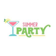 Summer Party SVG – Fun Retro Cocktail Cut File for Silhouette Studio