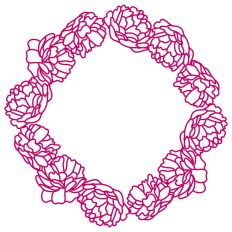 Summer Roses Wreath Border Garland Frame