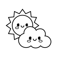 Cute Sun Behind a Cloud SVG | Weather Clipart
