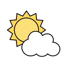 Sun Behind a Cloud SVG | Weather Clipart