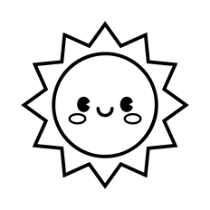 Cute Sun SVG | Weather Clipart | Designs for Silhouette