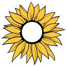 Sunflower Monogram SVG Cut File