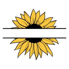 Sunflower Split SVG Cut File