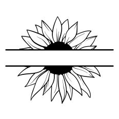 Sunflower Split SVG Cut File