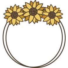 Sunflower Crown Circle Frame