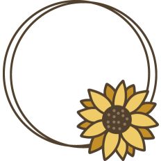 Sunflower Messy Circle Frame
