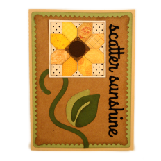 Card Sunflower Patchwork Stem A-6