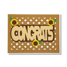 Sunflower Congrats Layered Card SVG Cut File
