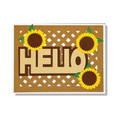 Sunflower Hello Layered Card SVG Cut File