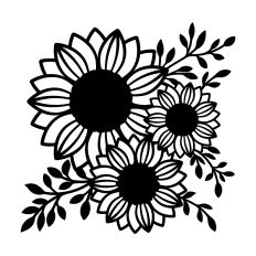 Sunflowers and leaves