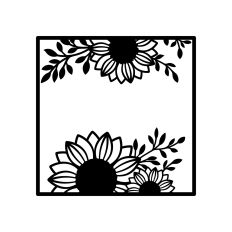 Sunflower square frame