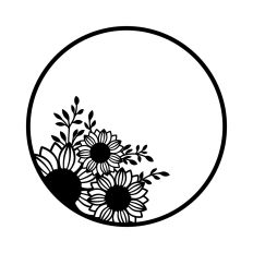 Flowers round frame