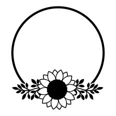 Sunflower round frame