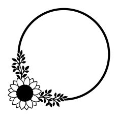 Round sunflower frame