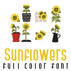 Sunflowers Full Color Font