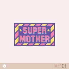 Retro "Super Mother" Star Banner SVG for Silhouette