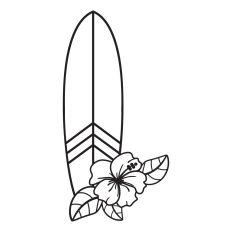 Surfboard with flower