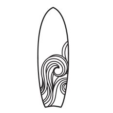 Surfboard with waves