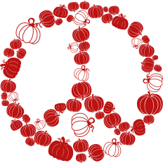 Pumpkin Peace Sign