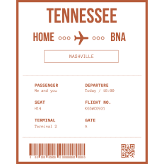 Tennessee Boarding Pass