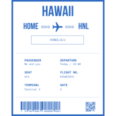 Hawaii Boarding Pass