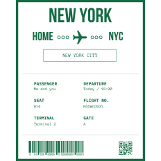 New York Boarding Pass