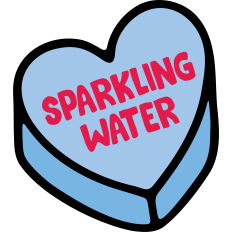 Sparkling Water Candy Heart