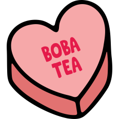 Boba Tea Candy Heart