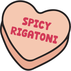 Spicy Rigatoni Candy Heart
