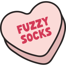Fuzzy Socks Candy Heart