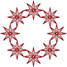 Swedish Star Geometric Wreath Border Circle Frame Garland
