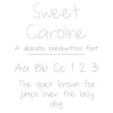 Sweet Caroline Handwritten Sans Serif Font
