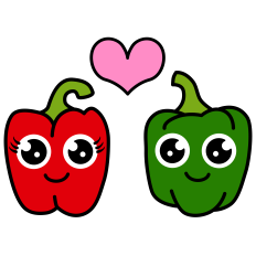 Cute Bell Pepper Couple