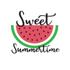  Sweet Summertime Watermelon Word Art
