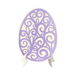 3D Easter Egg Card with Intricate Swirls and Card Stand for Silhouette Studio