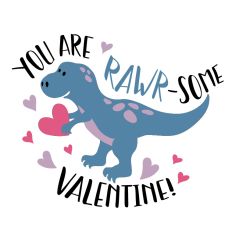 Dinosaur Valentine You’re Rawr-some T-Rex SVG