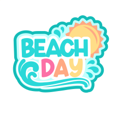 Beach Day Scrapbook Title for Paper