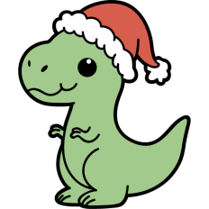 cute christmas t rex with santa hat