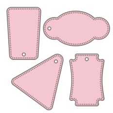 4 TAGS WITH TRIANGLE 2 LAYERS FOR GIFTS, BAGS ETC