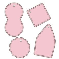 4 TAGS WITH SCALLPED CIRCLE 2 LAYERS FOR GIFTS, BAGS, PRODUCTS