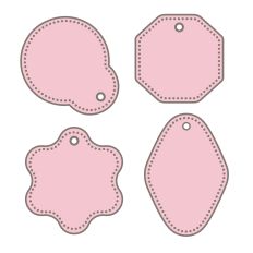 4 TAGS WITH OCTAGON 2 LAYERS FOR GIFTS, BAGS, PRODUCTS, DÉCOR