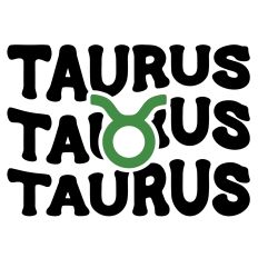 Taurus Horoscope Retro Wavy Word