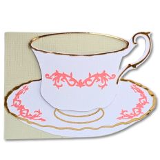Tea Cup Card 3D SVG Template for for Craft Cutters