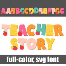 Teacher Story Color Font