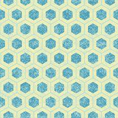 teal and yellow honeycomb pattern 1