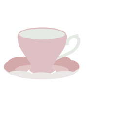 Tea Time Teacup Card, layered SVG cut file