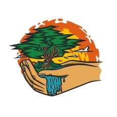 Hands holding concept of people sitting green tree