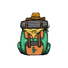 cactus desert adventure bag illustration