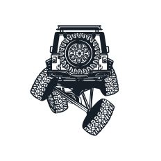 Off-road car logo, safari suv, expedition offroader overland
