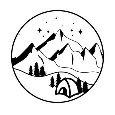 Tent, Mountain, Trees, Night Sky